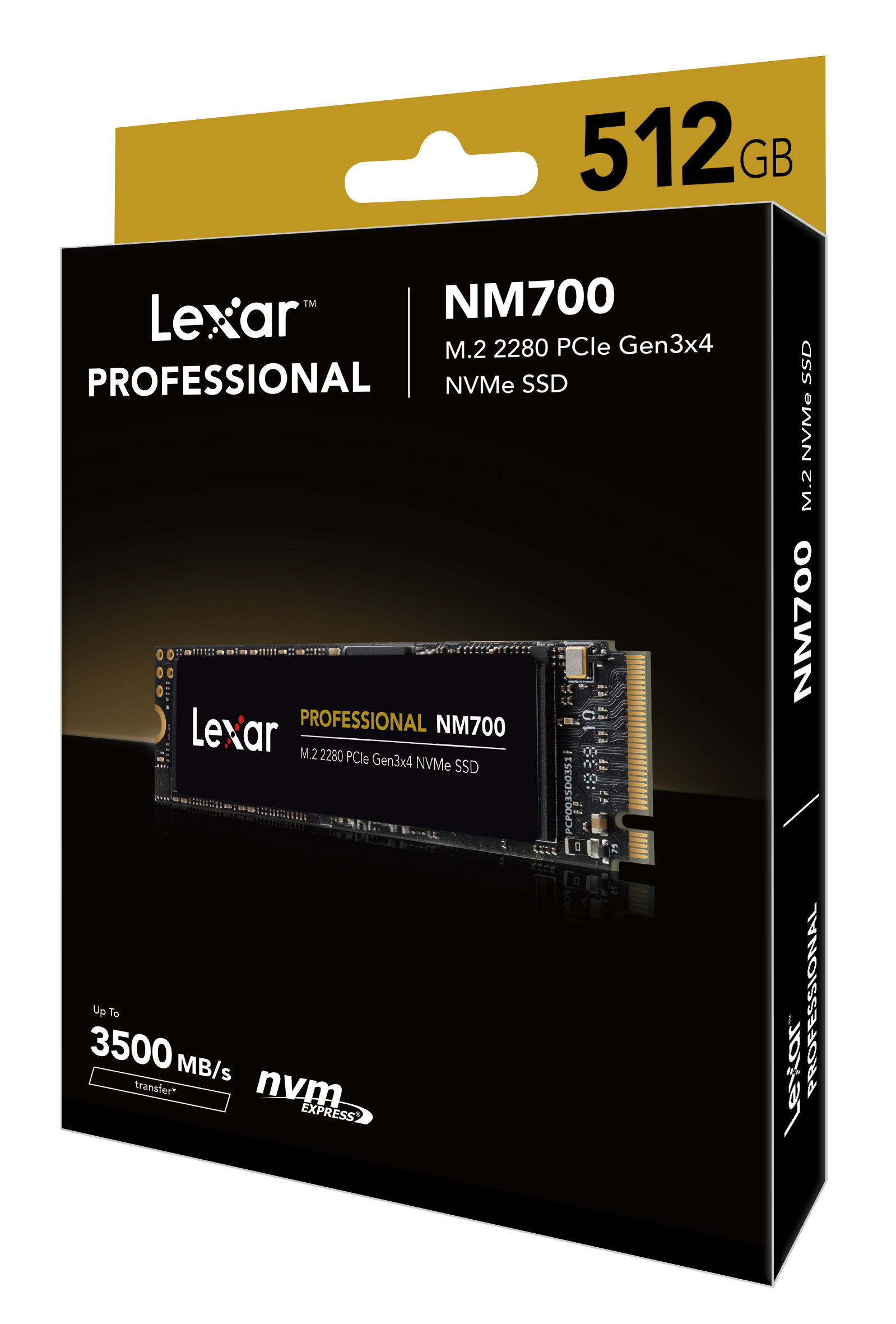 Ổ cứng SSD Lexar Professional NM700 512GB PCIe Gen3x4 M.2 2280 NVMe 3500MB/s - Hàng Chính Hãng