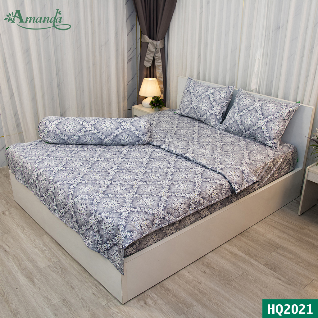 Vỏ gối ôm 35*105cm Amanda HQ2021, chất liệu cotton lụa satin Hàn Quốc mềm mịn thoáng mát