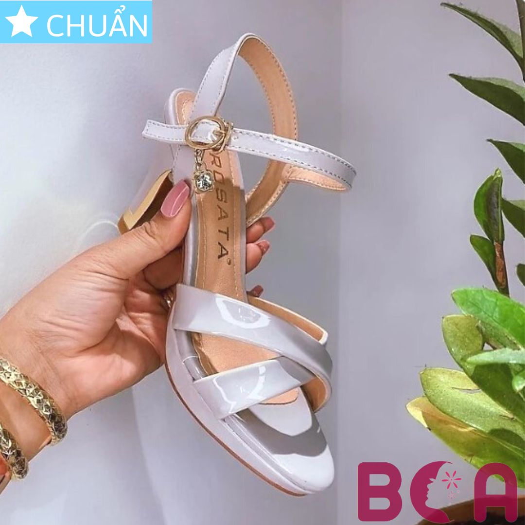 Giày cao gót nữ màu đen 7p RO386 ROSATA tại BCASHOP kiểu dáng sandal, hở mũi, mang vào nịnh chân và tôn dáng cực kì