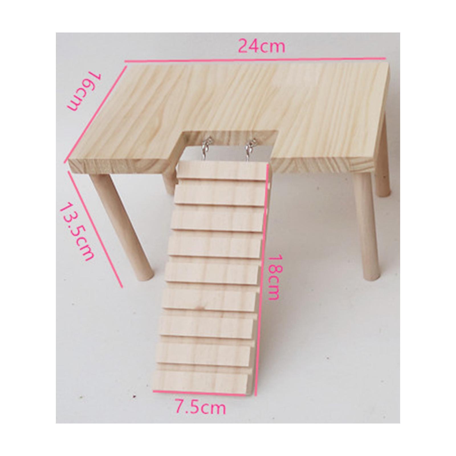 Small Pet Wooden Platform with Stairs Stable for Hamster Rat Squirrel Chinchilla