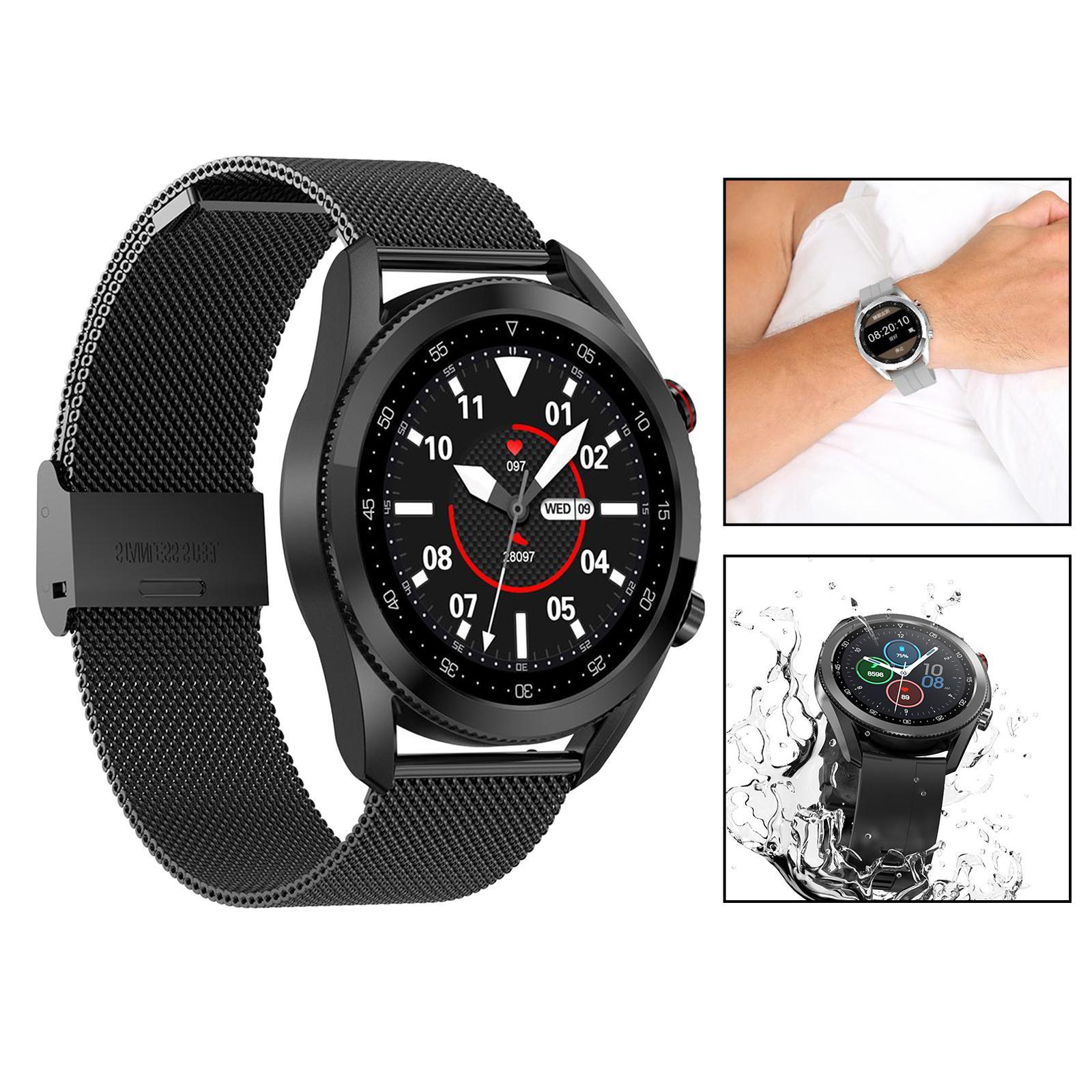 2xL19 IP68 Waterproof Blood Pressure Oxygen Monitor Smart Watch Sport Bracelet Black Steel