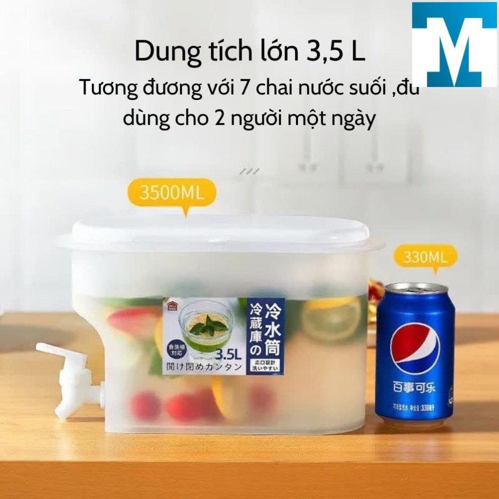 Bình Nước 3.5L Có Vòi Để Tủ Lạnh Cao Cấp, Đựng Nước Trà, Nước Trái Cây Tiện Lợi Đa Năng Ngăn Nắp