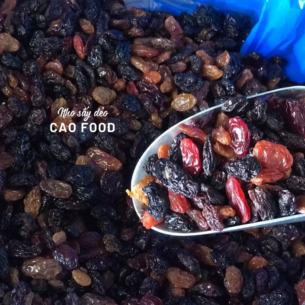 Nho sấy dẻo mixed 3 màu CAO Food từ 100% nho tươi nhập khẩu Mỹ - sấy mọng chua ngọt tự nhiên