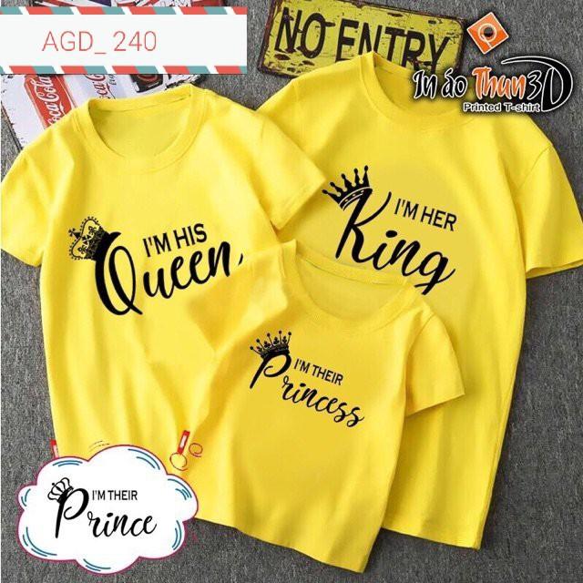 Áo in phối chữ mẫu KING QUEN - MÃ AGD 240