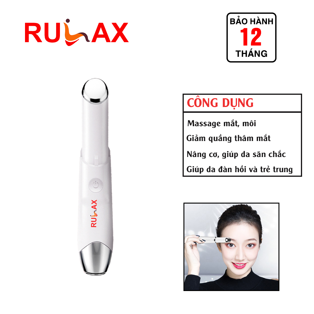 Máy Massage Mắt Trị Quầng Thâm Mắt RULAX Cầm Tay Đa Năng, Chế Độ Rung, Nhiệt Giúp Chống Lão Hóa, Tan Bọng Mắt Và Mỏi Mắt