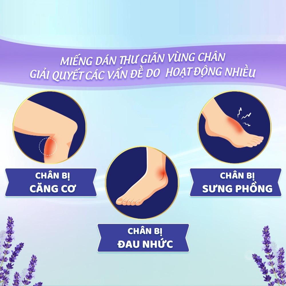 Miếng Dán Thư Giãn Vùng Chân MegRhythm Carbonation-Softened - Hương Oải Hương - Bạc Hà 6 Miếng/Hộp
