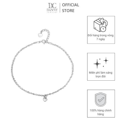 Lắc Chân Danny Jewelry Bạc 925 Xi Rhodium Dây xoắn trái tim LACY270