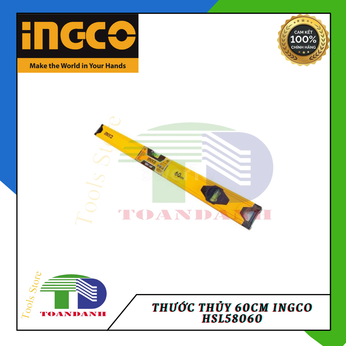 Thước thủy 60cm ingco HSL58060