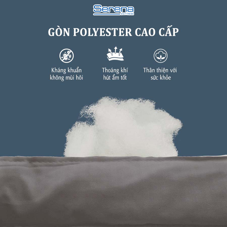 Nệm topper dầy 10cm bông gòn microfiber SERENA cao cấp - tấm chăn lót đệm niệm topper toper nệm bông gòn trải sàn giường 1 người ngủ khách sạn dày 1m2 1m4 1m6 1m8 chính hãng