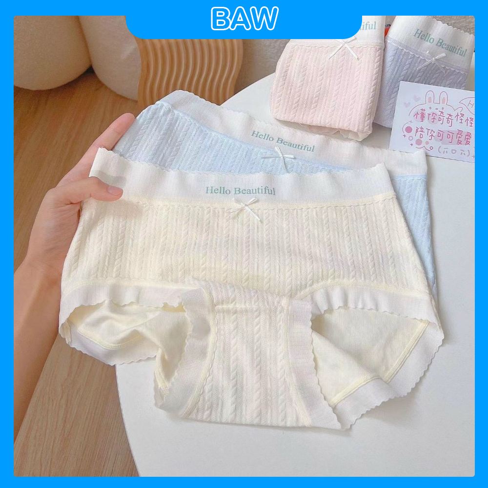 Quần Lót Nữ, Bộ 5 Quần Lót Cao Cấp Mềm Mịn, Kháng Khuẩn Co Giãn Tốt Thương Hiệu Baw Mã QLN2104