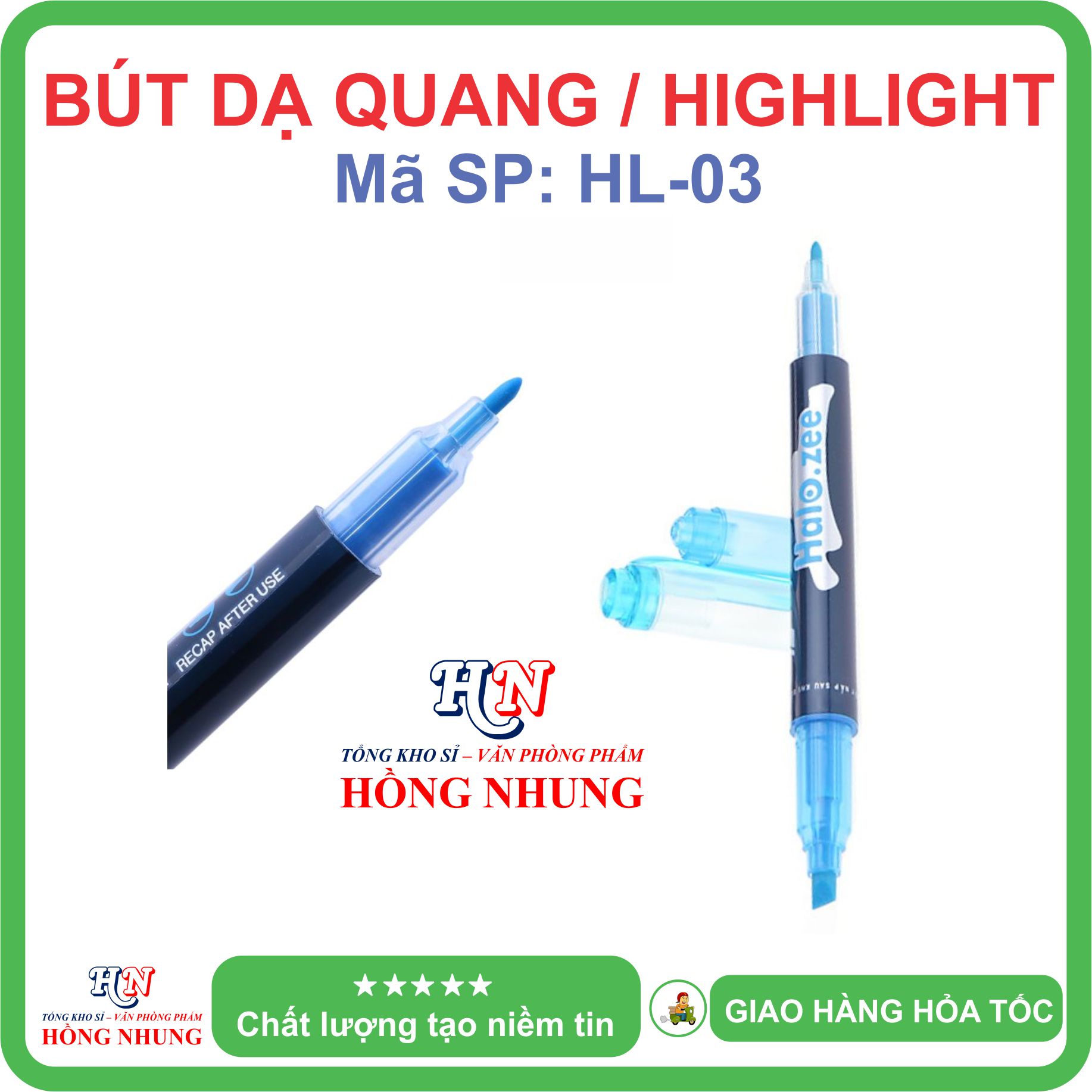 [SÉT] COMBO Hộp 10 Bút Dạ Quang / Highlight HL-03, Sáng rõ, không làm lem nét chữ đánh dấu