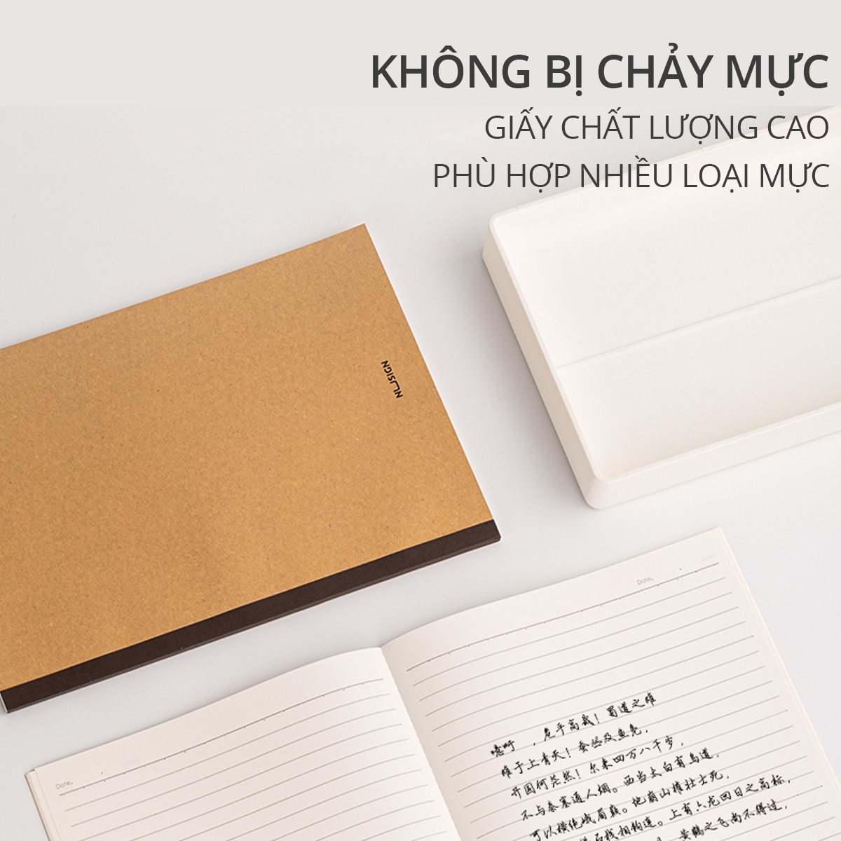 Sổ tay ghi chép khâu gáy vintage cao câp Nusign - Giấy kẻ ngang 40 trang khổ A5 / B5 - Phù hợp làm sổ planner kế hoạch học tập, sổ nhật kí, tập vở ghi chép - NS295 NS296