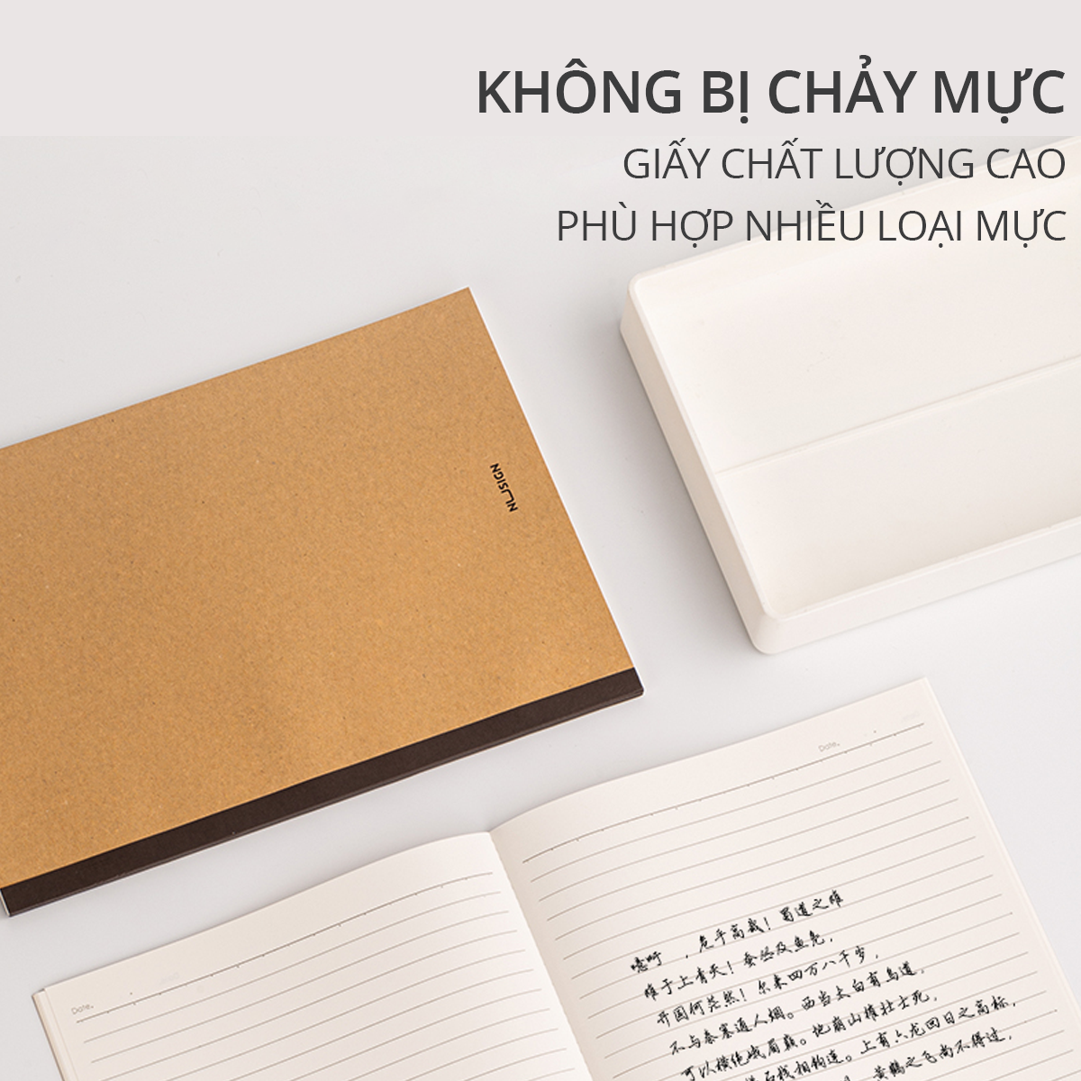 Sổ tay ghi chép khâu gáy vintage cao câp Nusign - Giấy kẻ ngang 40 trang khổ A5 / B5 - Phù hợp làm sổ planner kế hoạch học tập, sổ nhật kí, tập vở ghi chép - NS295 NS296