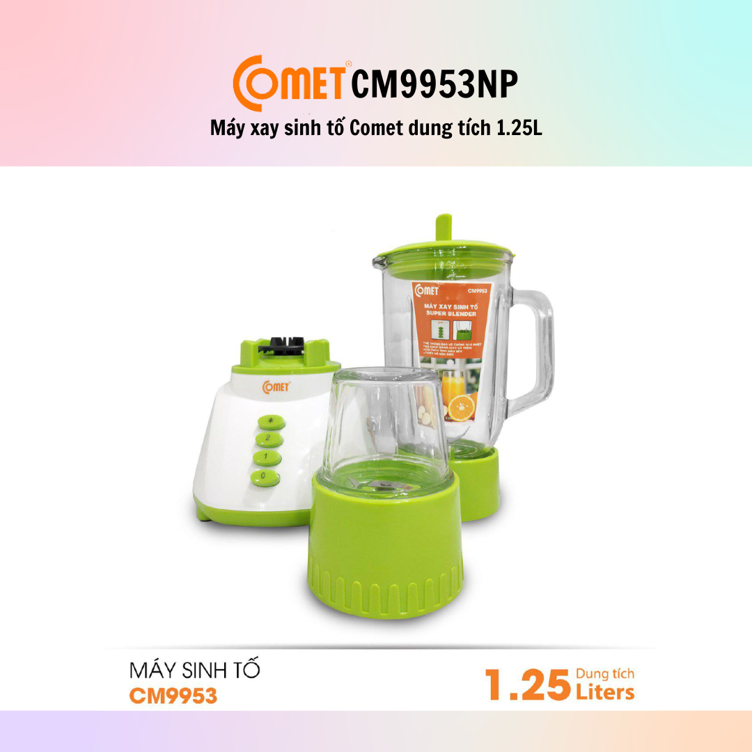 Máy xay sinh tố COMET CM9953 (Dung tích 1.25L) - Hàng Chính Hãng - Bảo Hành 12 Tháng