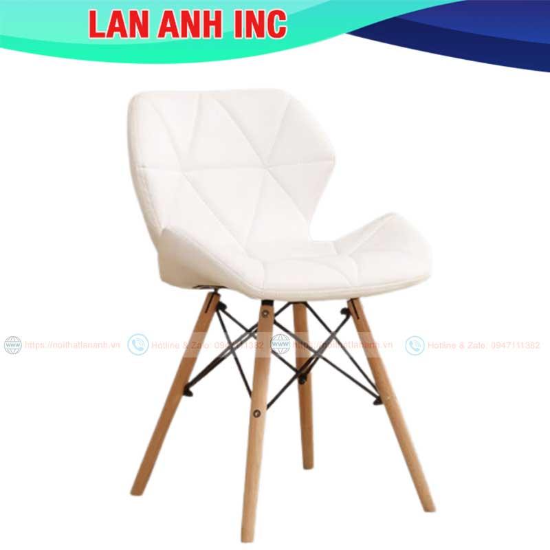 Ghế bàn ăn làm việc trang điểm eames cánh bướm bọc da chân gỗ lưng cao đẹp hiện đại LAG129