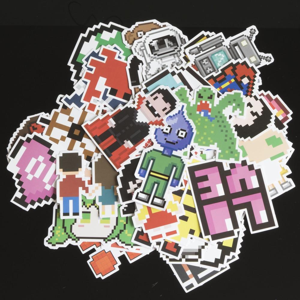 Bộ 50 miếng dán sticker, stickers cao cấp chủ đề 8 bit mẫu mới 2020 trang trí Vali Laptop Mũ Bảo Hiểm Xe Máy Xe Đạp Đàn