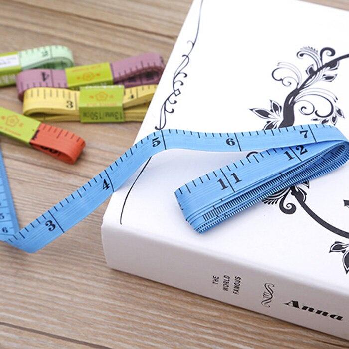 Flat 150cm/60" Body Measuring Ruler Sewing Tailor Tape Measure Soft Flat Sewing Ruler Meter Sewing Measuring Tape Random