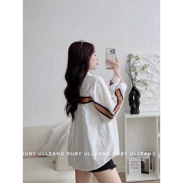 Áo sơ mi nâu from thụng