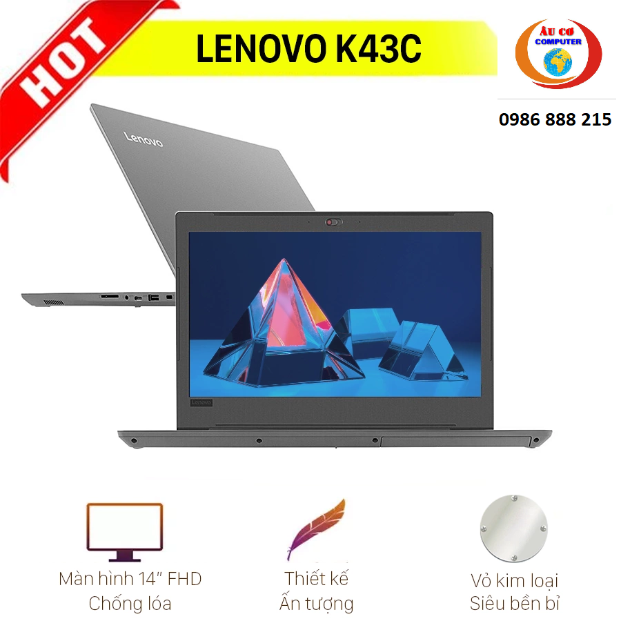 laptop Lenovo k43C ( Intell Core i3 - 8100  / Ram 8GB DDR4 / SSD NVME 256Gb / Card Intel HD Graphics 520 / Màn hình 14 inch full HD ) Mỏng nhẹ , Chạy siêu nhanh - HÀNG CHÍNH HÃNG