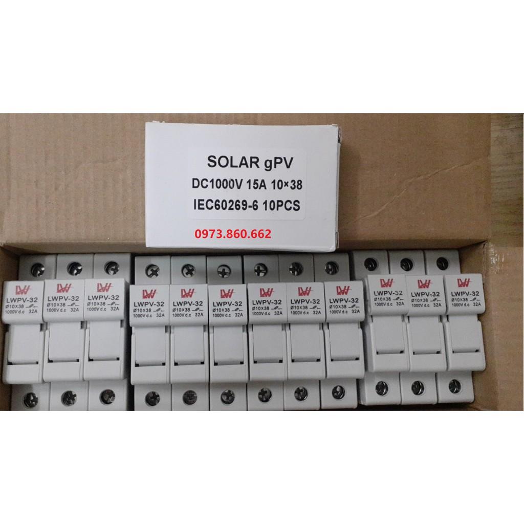 Cầu chì 1000VDC 15A - Cầu chì DC Dùng cho điện năng lượng mặt trời LW