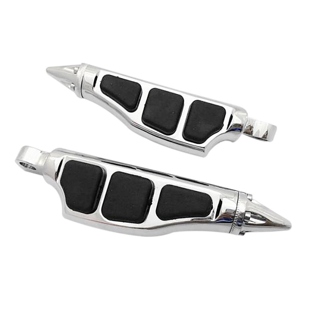 1Pair Chrome Front Stiletto Spike Foot Pegs Foot Rests for Suzuki Boulevard