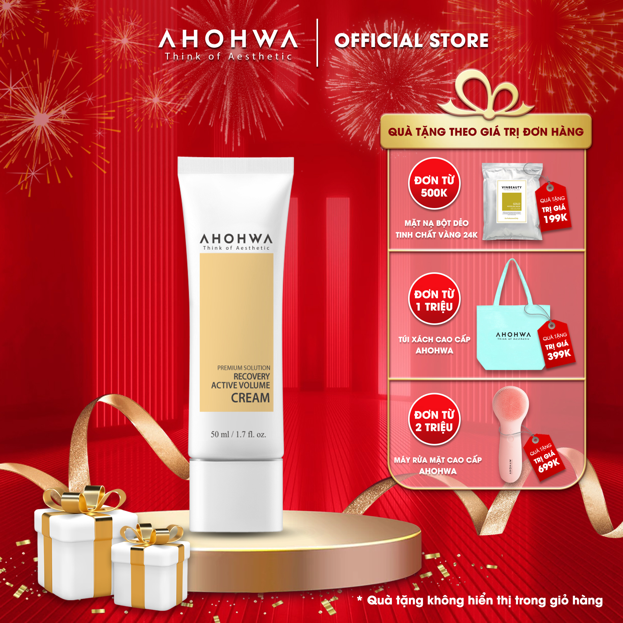Kem Dưỡng Chống Lão Hóa Chuyên Sâu Ahohaw Premium Solution  - Hàng Chính Hãng