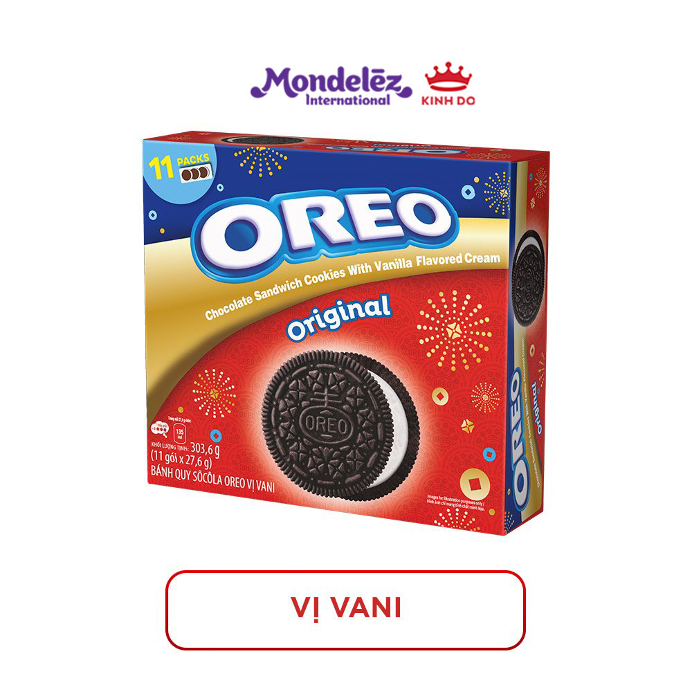 Combo 2 hộp bánh quy OREO Vanilla Red 303.6g x 2