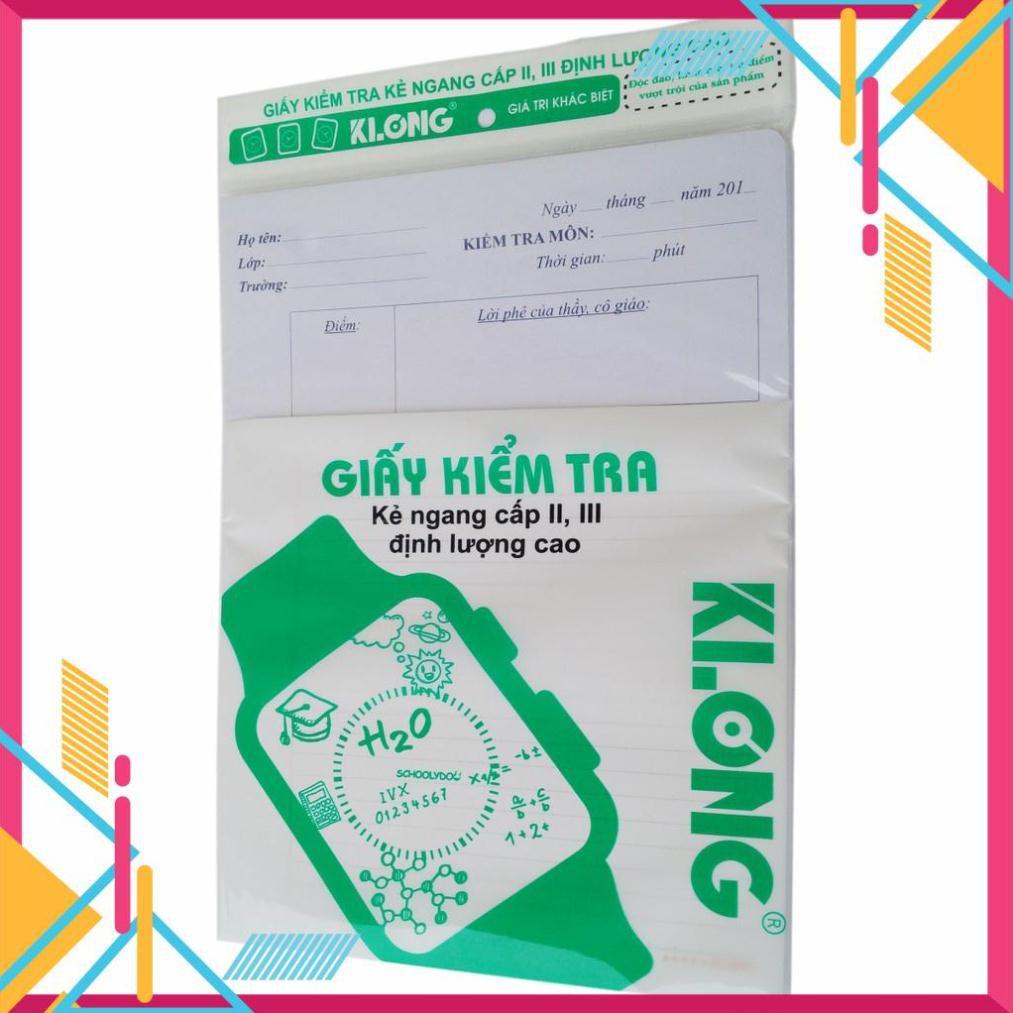 Giấy kiểm tra KLONG Cấp II 80/92 B5- 25 kép/tập; MS: 277