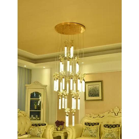 Đèn thả thông tầng phale HTK015, đèn chùm phòng khách, đèn phale