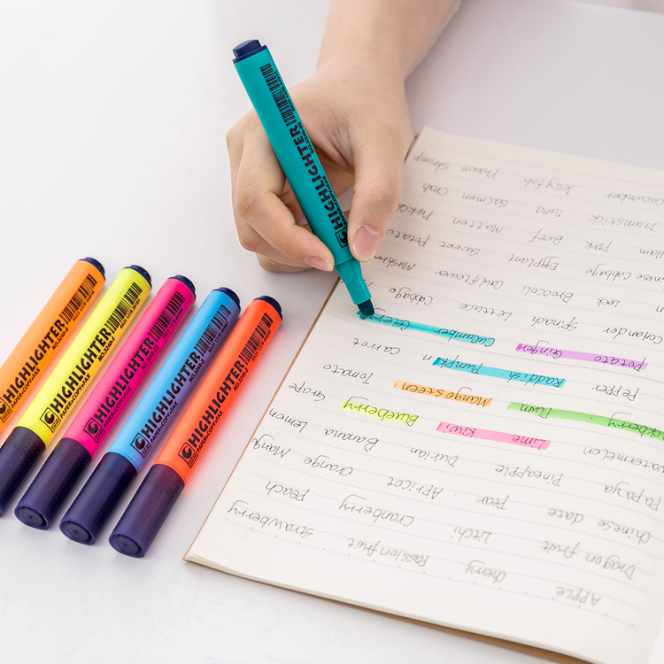 Bút Highlighter, bút dạ quang, bút ghi nhớ sắc màu cho học sinh, sinh viên, giáo viên - Hàng cao cấp