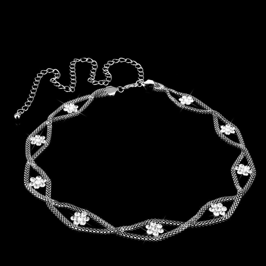 2pcs Rhinestone Women Chain Belt Skinny Waist Belt for Wedding Bridal Dress