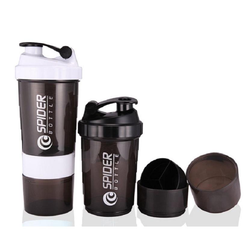 Bình lắc Spider tập gym 3 ngăn tiện dụng 600ml