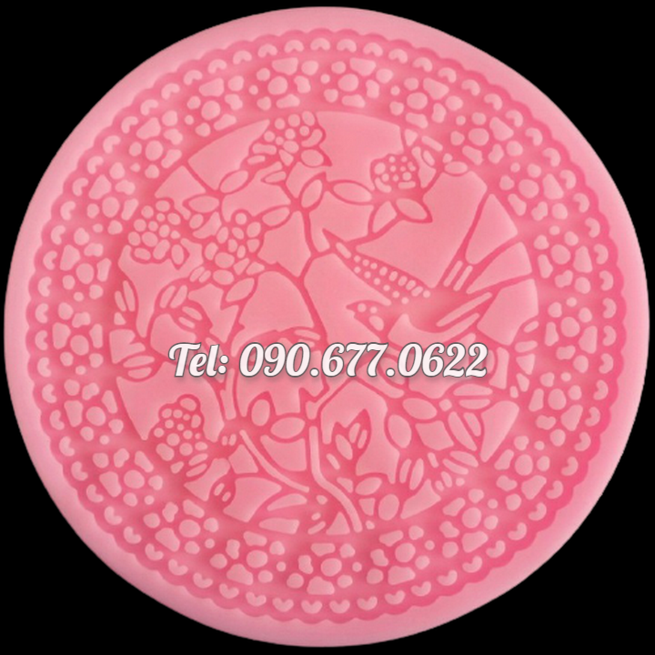 Khuôn silicone làm bánh, rau câu, fondant hoa văn nền bánh chim bồ câu loại 13 cm - Mã số 1621