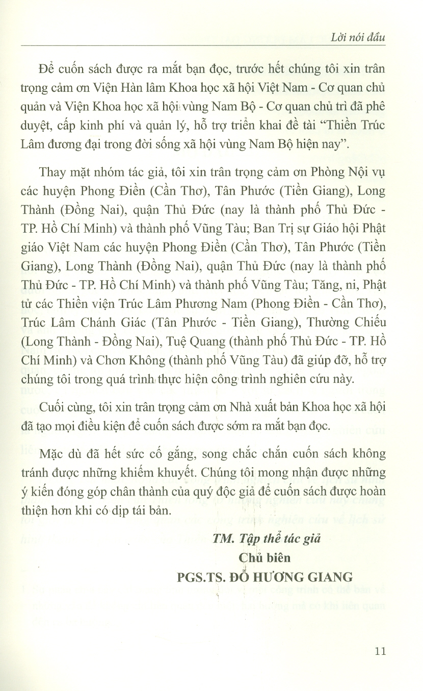 Thiền Trúc Lâm Đương Đại Trong Đời Sống Xã Hội Vùng Nam Bộ Hiện Nay (Sách chuyên khảo)