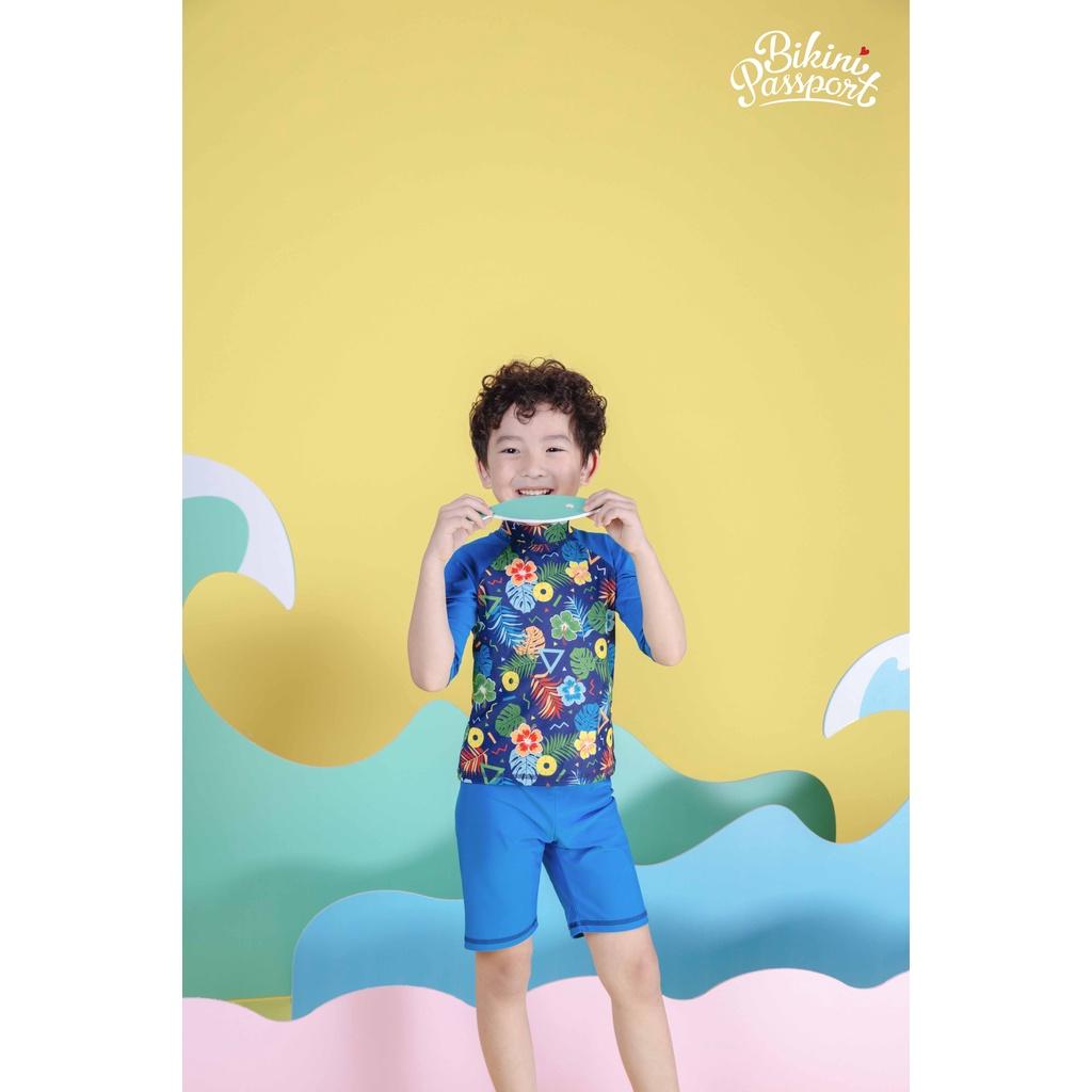 Đồ bơi áo tắm em bé BIKINI PASSPORT KID - Hai mảnh quần lửng áo tay dài - Floral-KD015_FLO