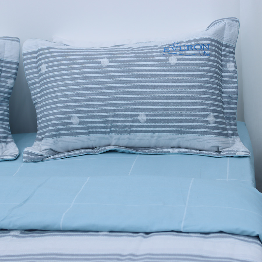 Chăn Bốn Mùa Cotton Xanh Biển Sọc Everon Lite ELCP107 (200 x 220cm)