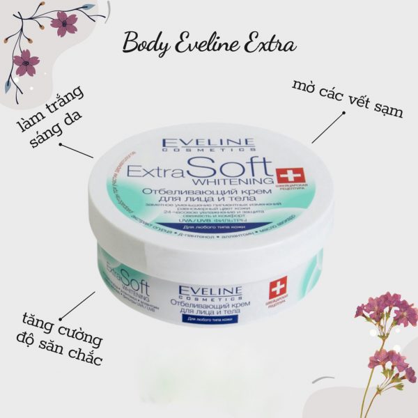 Dưỡng thể dưỡng da trắng da Extra soft Eveline Balan-200ml