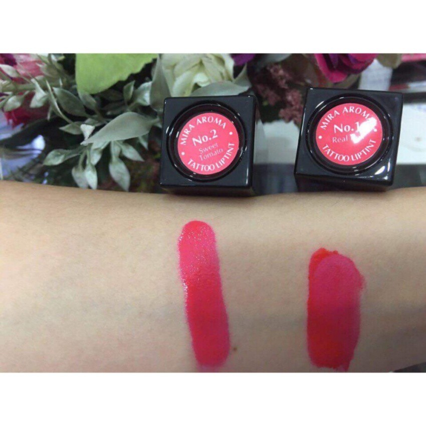 Son xăm lì siêu mịn không trôi Mira Aroma Tattoo Liptint Hàn Quốc 6g No.2 Sweet Tomato tặng kèm móc khoá