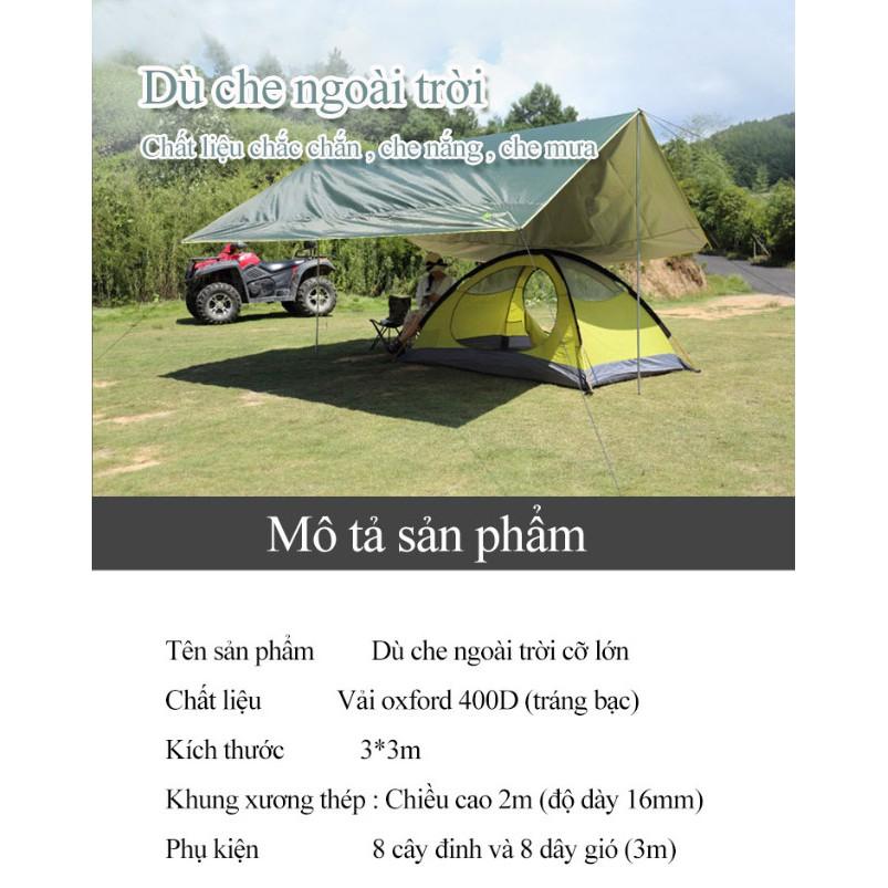 Dù Che Nắng Ngoài Trời Du Lịch Dã Ngoại Oxford 400D 3x3m - Camp