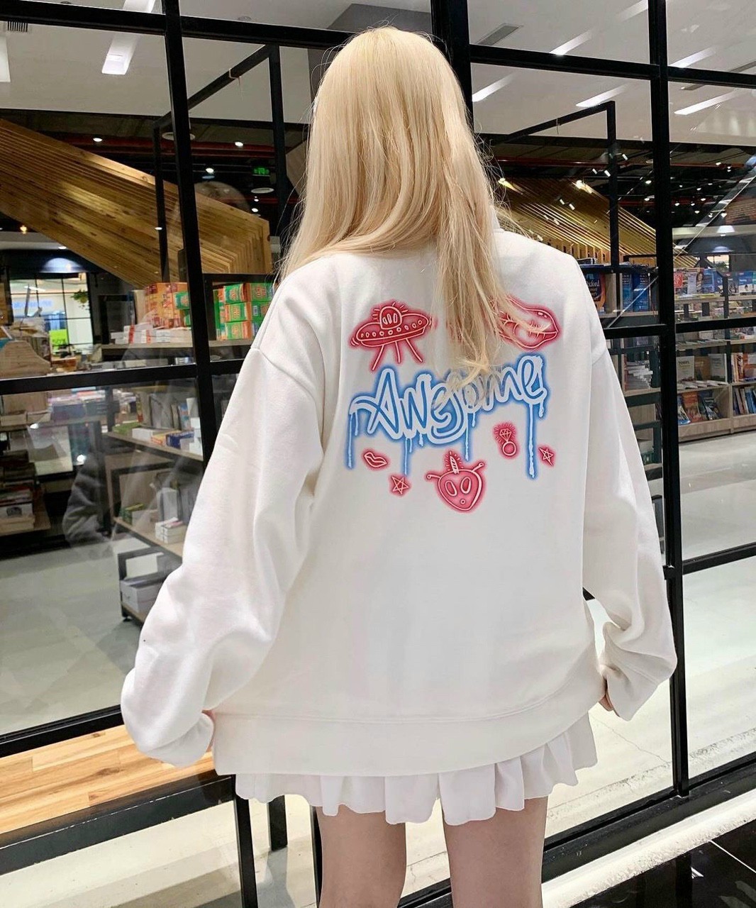 Áo khoác nỉ cardigan Awesome Ulzzang Hàn Quốc _ chất nỉ ngoại dày mịn ko phai ko nhão , form rộng Unisex Nam Nữ Couple đều mặc đẹp - Cadigan