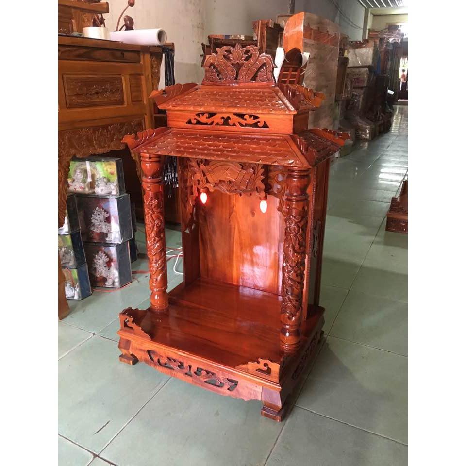 Bàn thờ thần tài ông địa mái ngói 60 x 98cm, bàn thờ gỗ