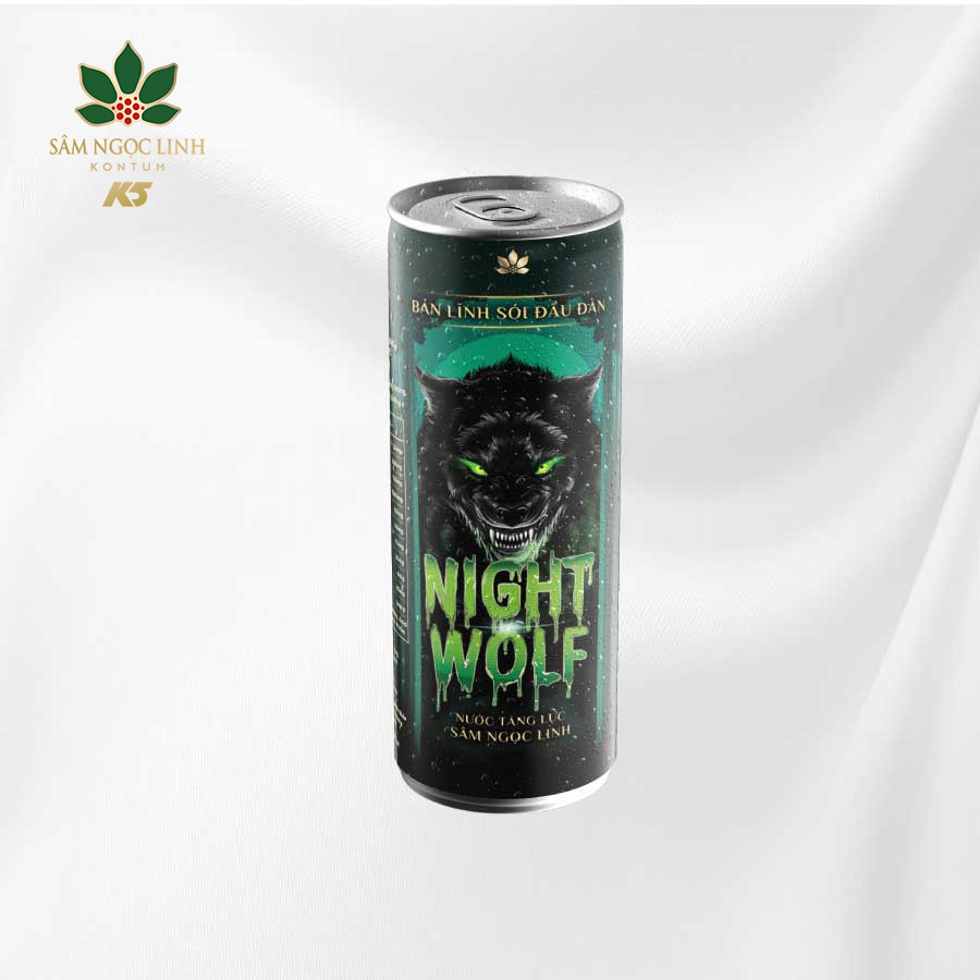 Night Wolf Nước Tăng Lực Sâm Ngọc Linh KonTum K5 Thùng 24 Lon 320Ml