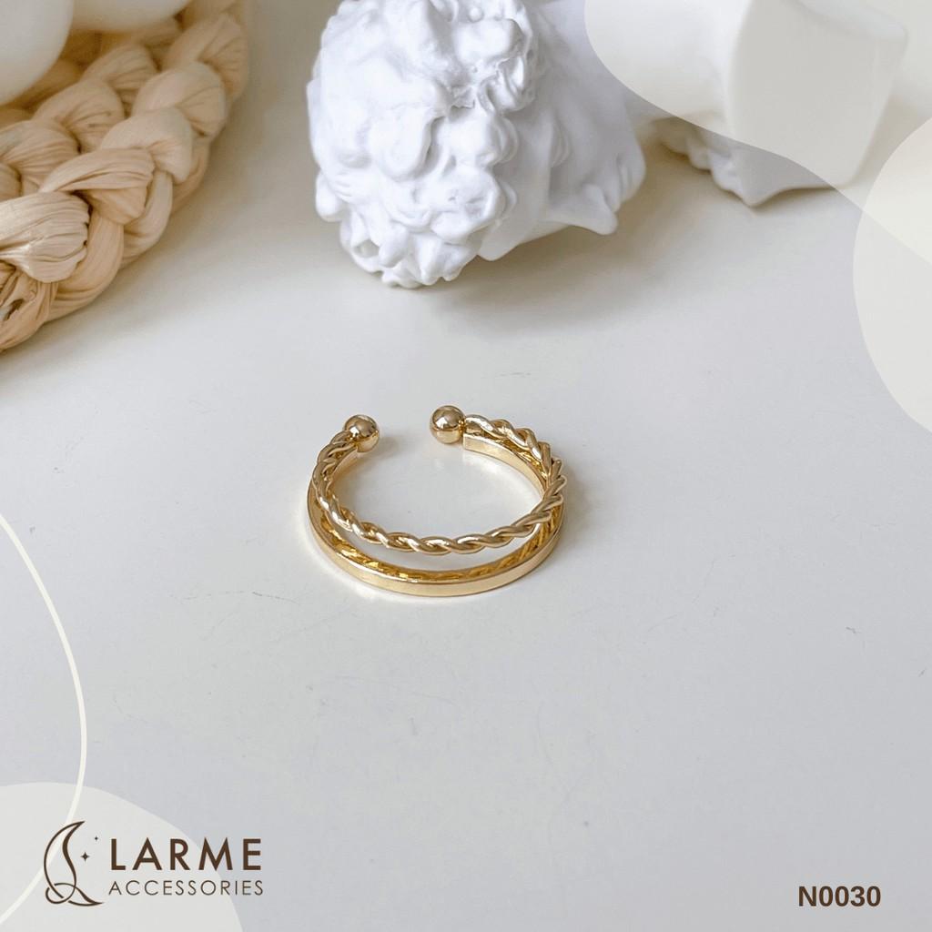 Nhẫn basic mạ vàng, bac thiết kế đơn giản trang nhã larme accessories - N0030