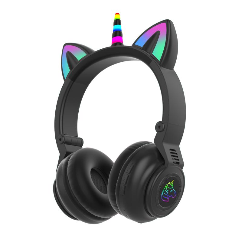 Dễ Thương Sắc Nét Góc Mèo Tai Bluetooth-Tương Thích Tai Nghe Không Dây Bé Gái Nhạc Stereo Tai Nghe Máy Tính Tai Nghe Điện Thoại Có Mic