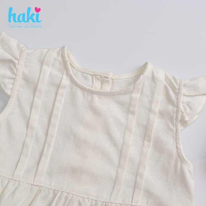 Bộ romper cánh tiên xếp ly ngực cho bé gái Haki BL002, bộ body cho bé, baby bodysuit, set áo liền quần cho bé từ 6-13kg