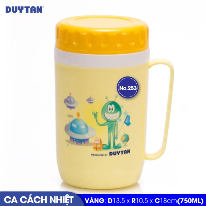 Ca cách nhiệt nhựa Duy Tân 750ml (13.5 x 10.5 x 18 cm) - 31539 - Giao màu ngẫu nhiên - Hàng chính hãng