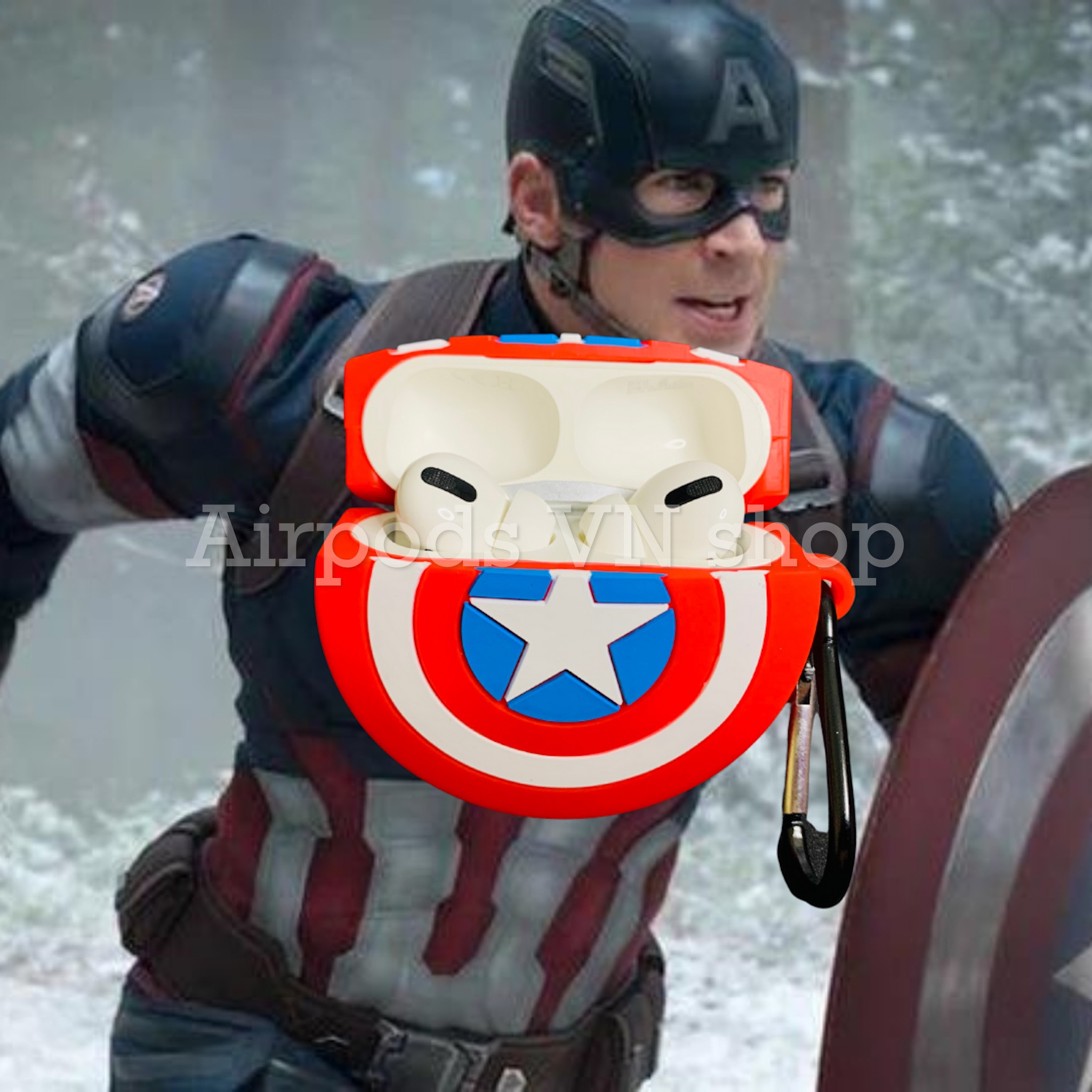 Bao Case Ốp dành cho Airpod Pro khiêng captain silicon 3d cao cấp
