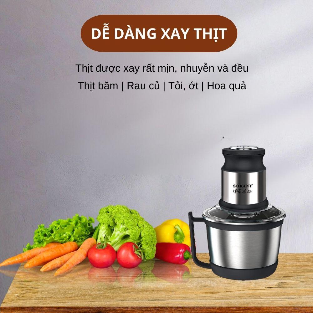 Máy xay thịt đa năng SOKANY SK-7027 Công suất cao 800W, dung tích 3L, lưỡi dao 2 tầng xay nhuyễn mọi thực phẩm - HÀNG CHÍNH HÃNG - DELIYA