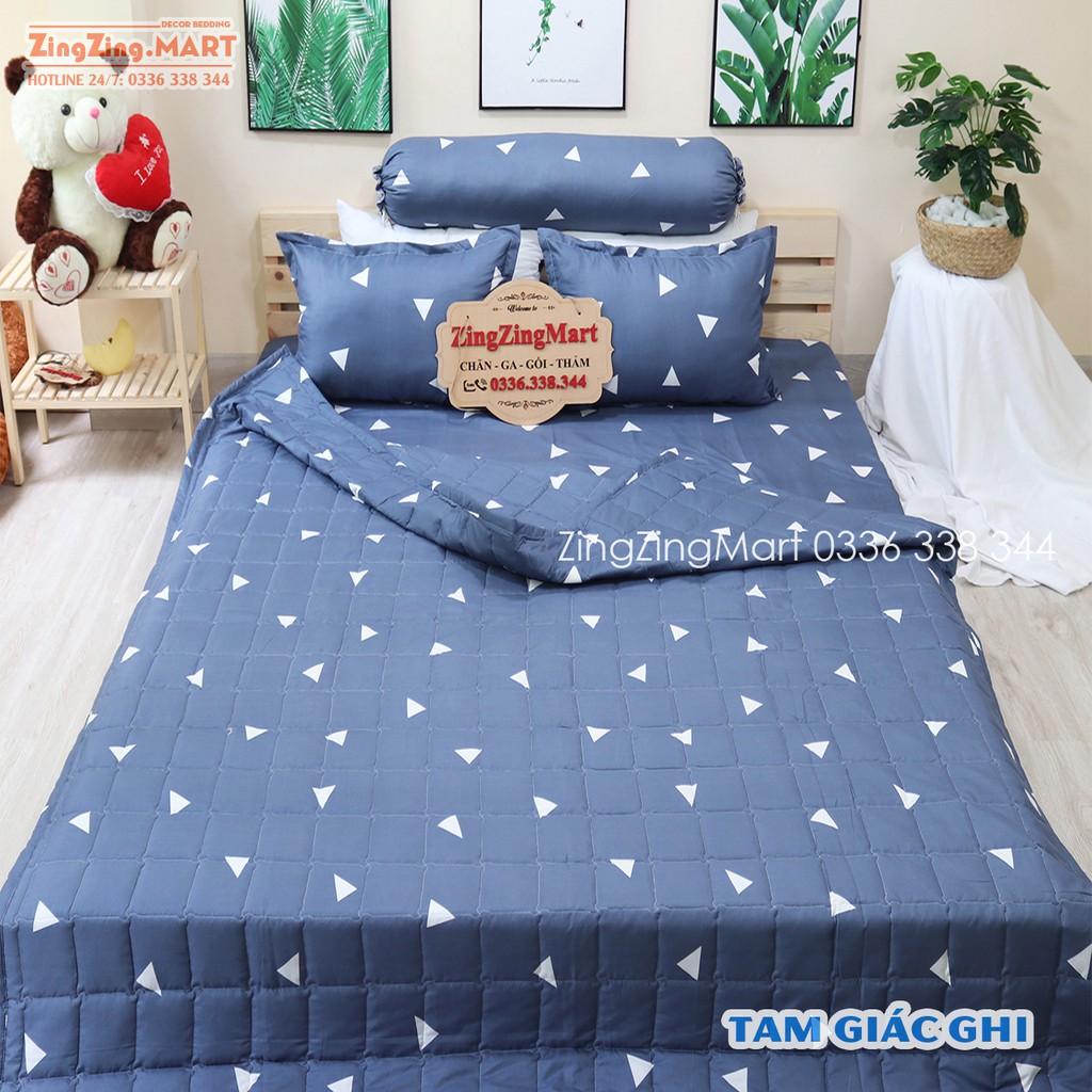 Set chăn hè Tam Giác Ghi thương hiệu Cotton poly 5 món