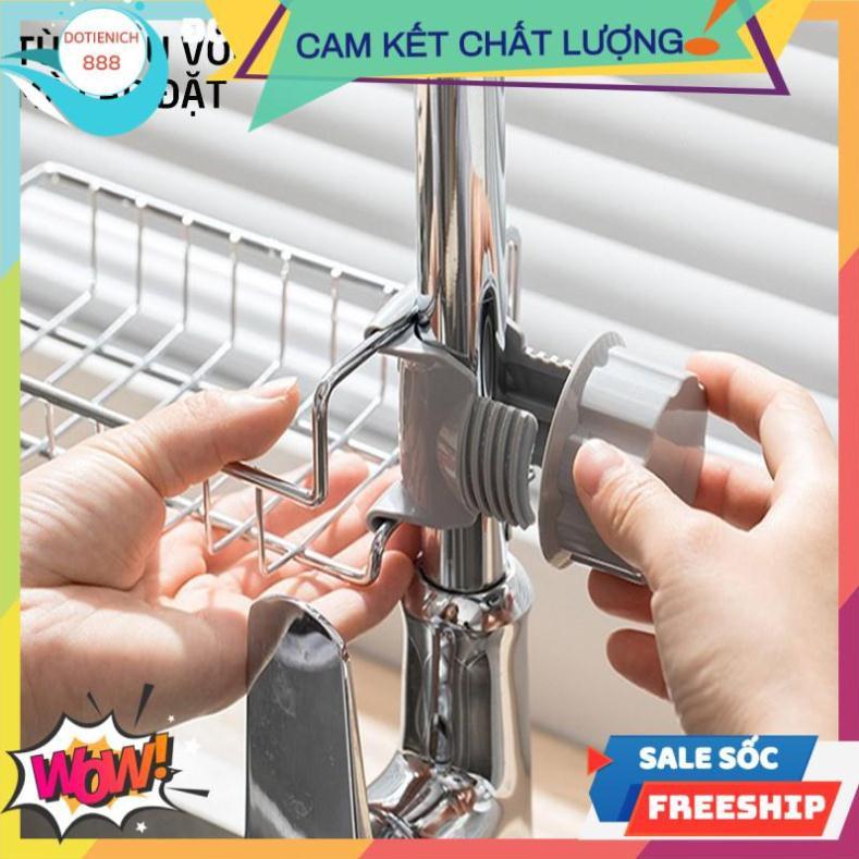 Giá inox treo vòi rửa bát đa năng khay kệ inox đựng đồ phòng tắm nhà bếp trang trí đẹp